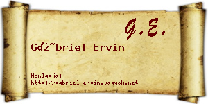 Gábriel Ervin névjegykártya